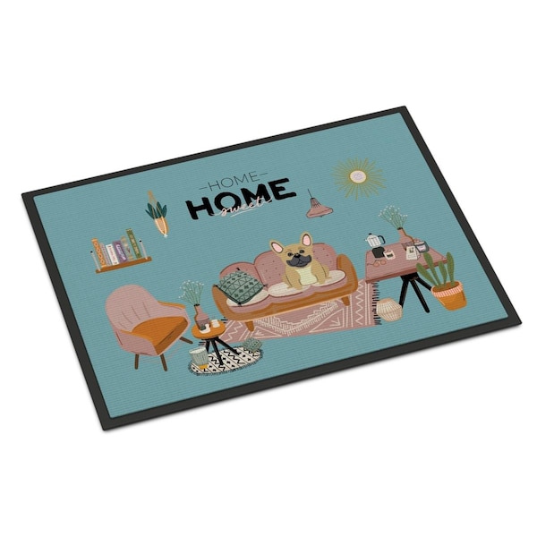 Carolines Treasures 18 x 27 in. Cream French Bulldog Sweet Home Indoor or Outdoor Mat CK7855MAT - main